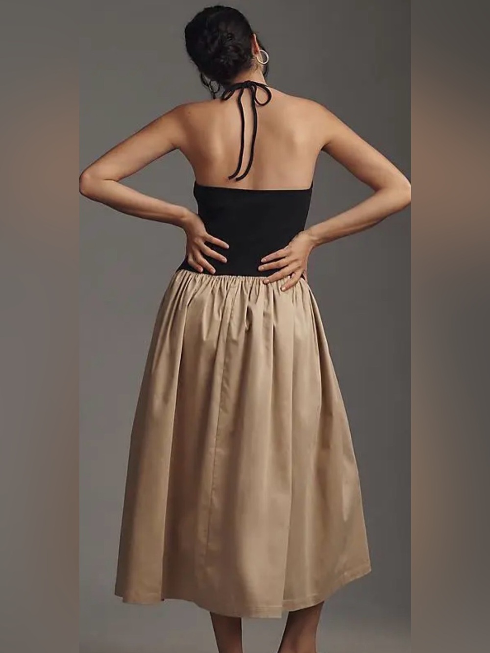 Maeve Halter Basque-waist Twofer Midi
Dress In Black | ModeSens - Picture 4 of 8